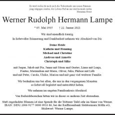 Trauer um Werner Lampe